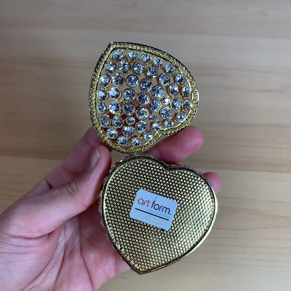 Fashion Jewelry Boxes Metal Jewelry Case Trinket Box Heart Shaped Casket - Picture 3 of 15